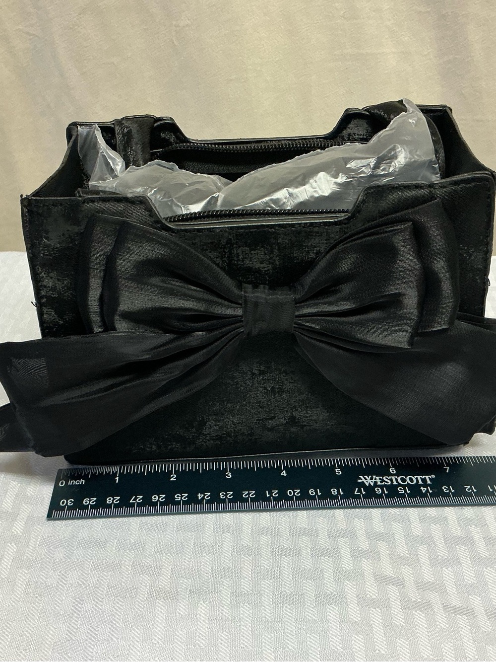 Chic Black Mini Bow Tote Bag for Women
